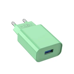 High - Speed 10W USB Wall Charger with 5V/2A Fast Charging Capability - EU Green