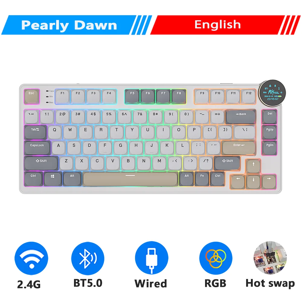 Royal Kludge RK N80 ロープロファイルメカニカルキーボードワイヤレス