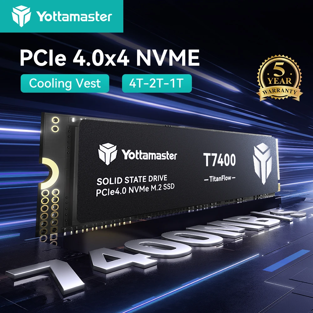 Yottamaster M.2 SSD NVMe M2 PCIe4.0 7400MB/s 1TB 2TB 4TB HDD