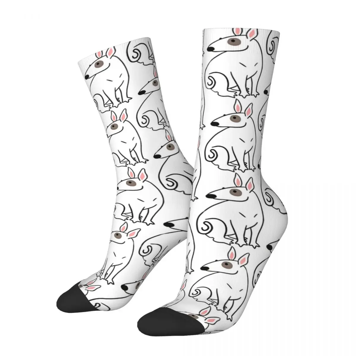 Calzini Da Uomo Felici Novità Retro Bull Terrier Pet Dog Street Style Crazy Crew Sock Gift Pattern Stampato
