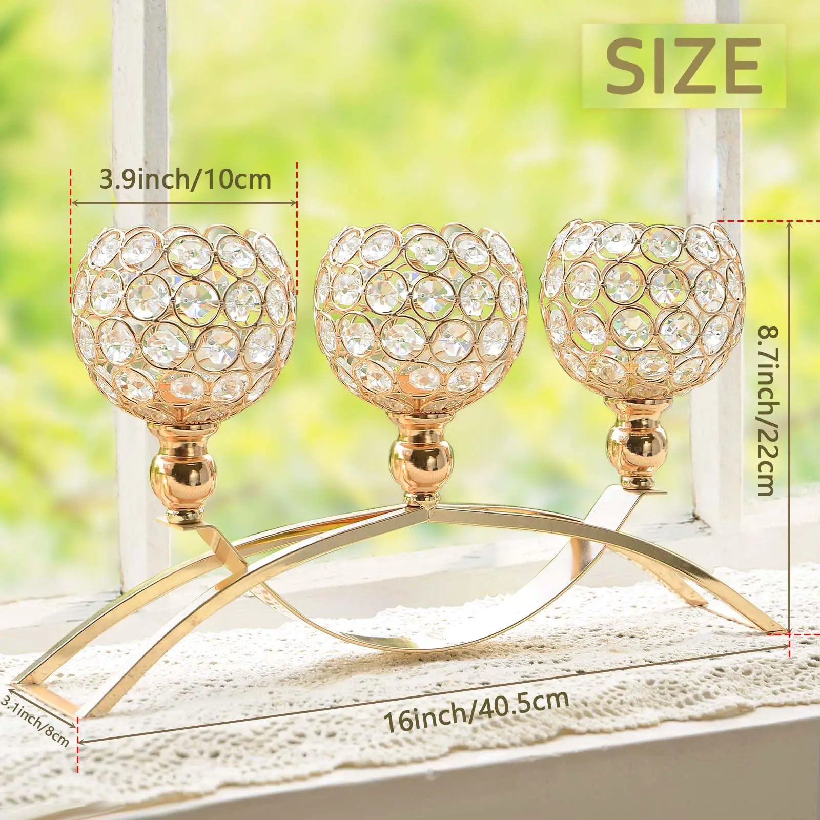 حامل شموع كريستال، حامل شمعدان شمعدان Tealight مع...