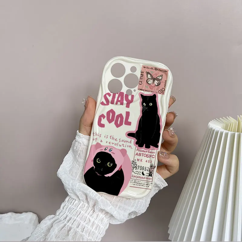 Cute Cat Wrist Chain TPU Phone Case