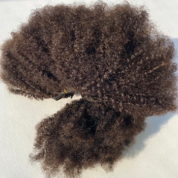 Ciocche di Capelli Umani Afro Kinky Curly 4A 4B, Doppio Filamento, Estensioni di Capelli Umani per Donne di Colore