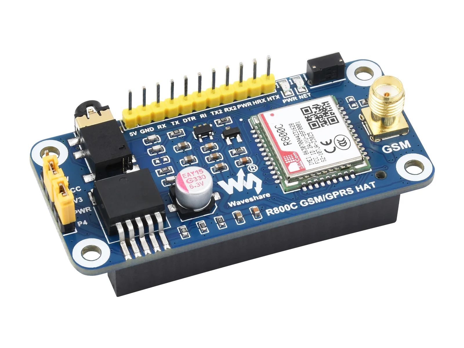 Cappello R800C Gsm/Gprs Per Supporto Raspberry Pi Comunicazione 2G, Compatibile Con Schede Serie Raspberry Pi, Jetson Nano