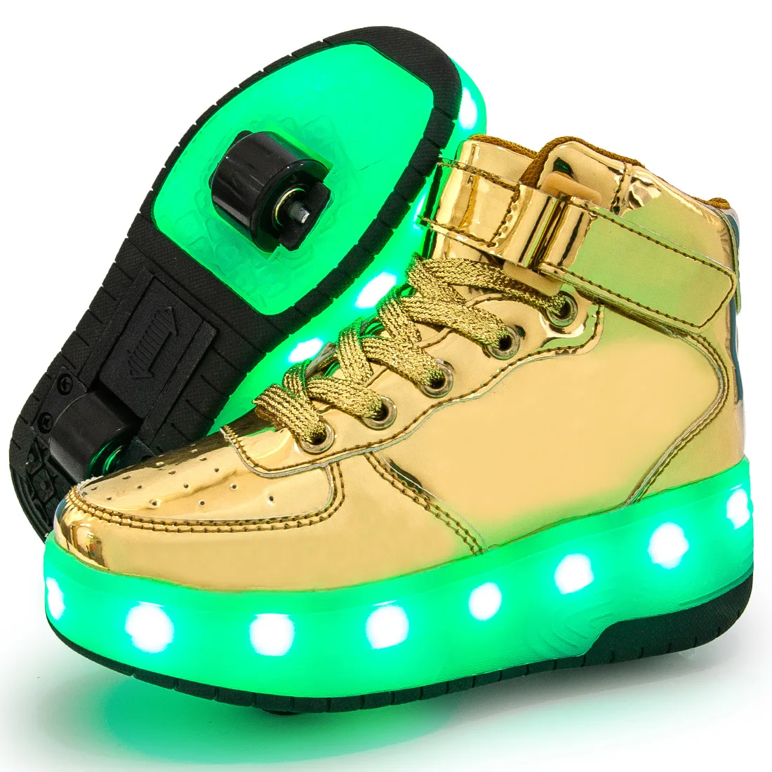 

Led Kids Roller Skate Sneakers Flashing Breathable USB Charge Shoes 2 Wheels Outdoor Boys Girls Beginner Muti Color for Children