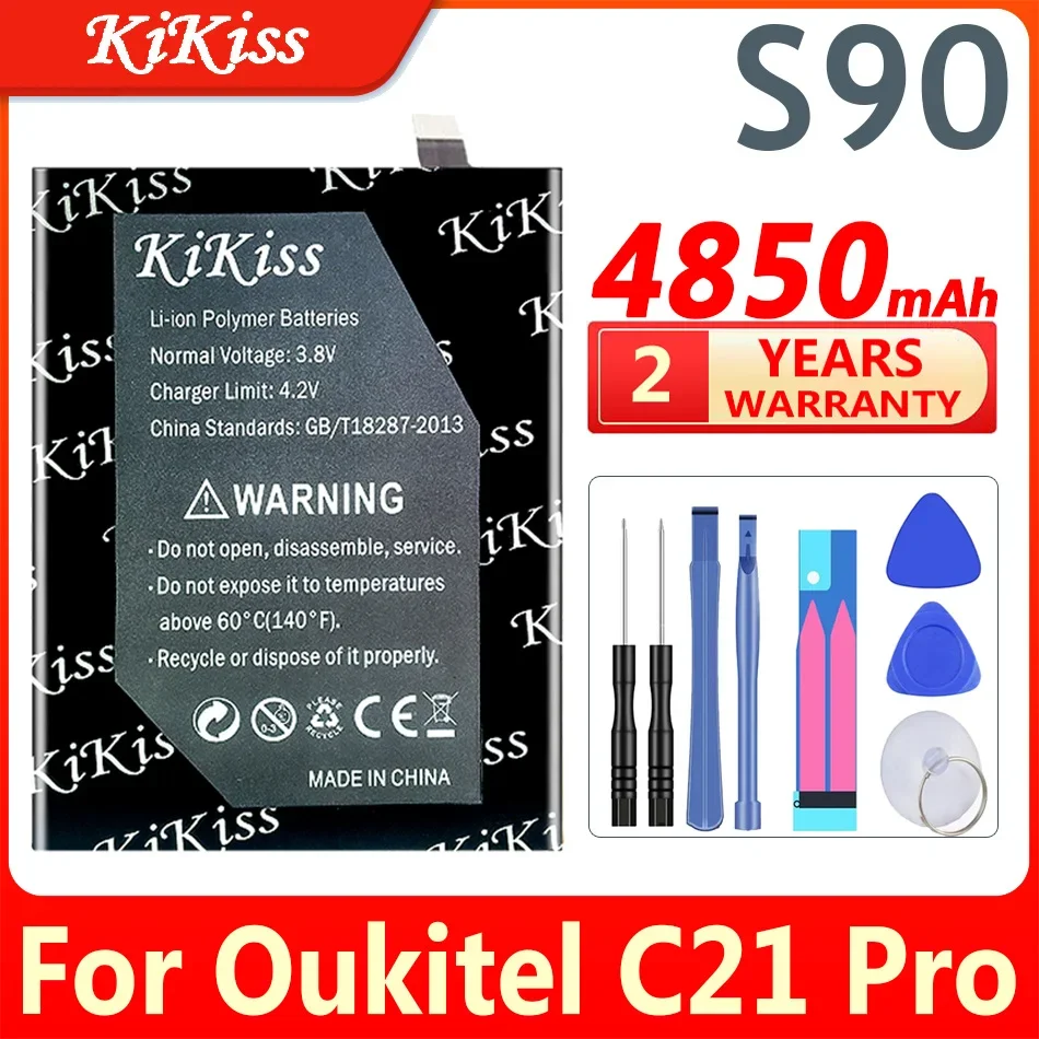 

4850mAh KiKiss Powerful Battery S90 (C21 Pro) For OUKITEL C21 Pro C21Pro Repair Replacement Accessories