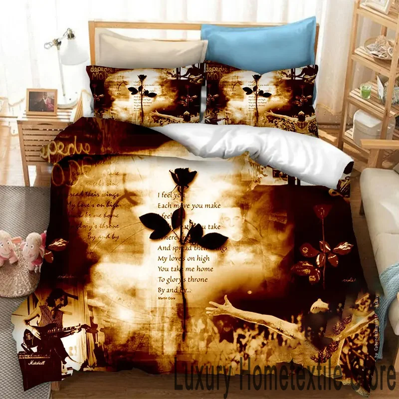 3D Print Depeche Mode Bedding Set Double Twin King Duvet Cover Comforter Pillowcase Boys Girls Adults Bedroom 3