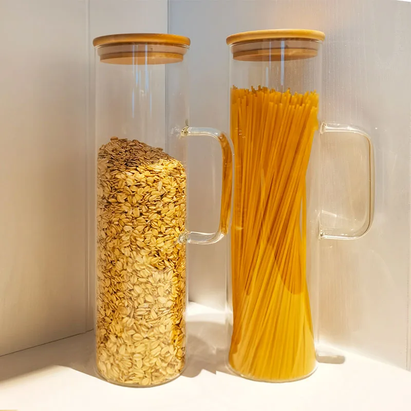 Bocaux en Verre de Grande Capacité avec Poignée