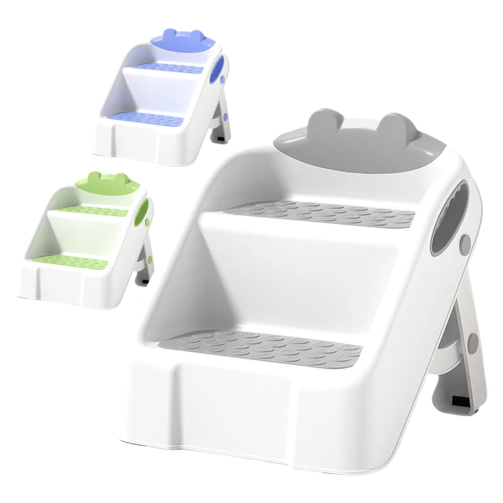 2 Step Stool for Kids Anti-Slip Foldable for Potty Training Bathroom and Kitchen