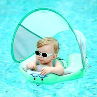Mambobaby Baby Float Lying Swimming Rings with Canopy Waist Chest Floater Non-Inflatable Swim Ring Buoy Pool Accessories Toys 1