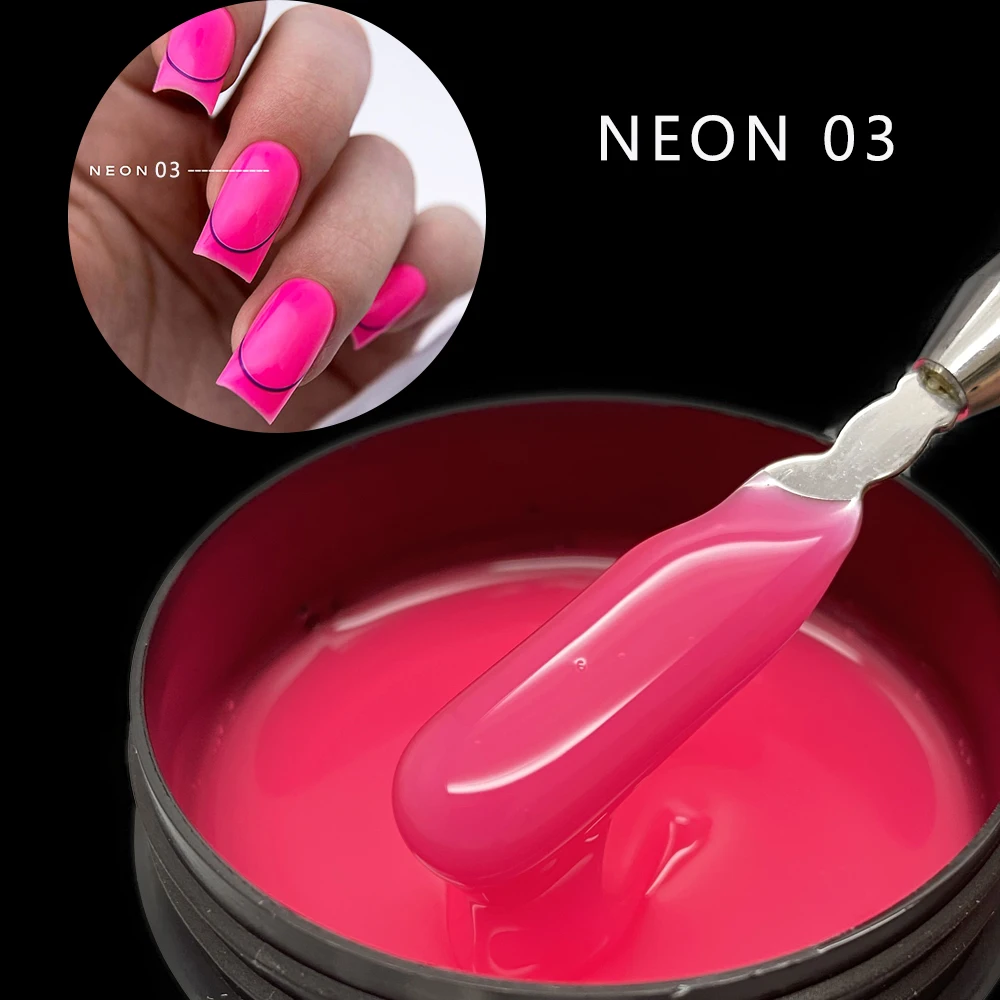 Jillnails 100g Neon Gel Builder Nail for Nails Extensions UV LED Camouflage Hard Gel Polish 4