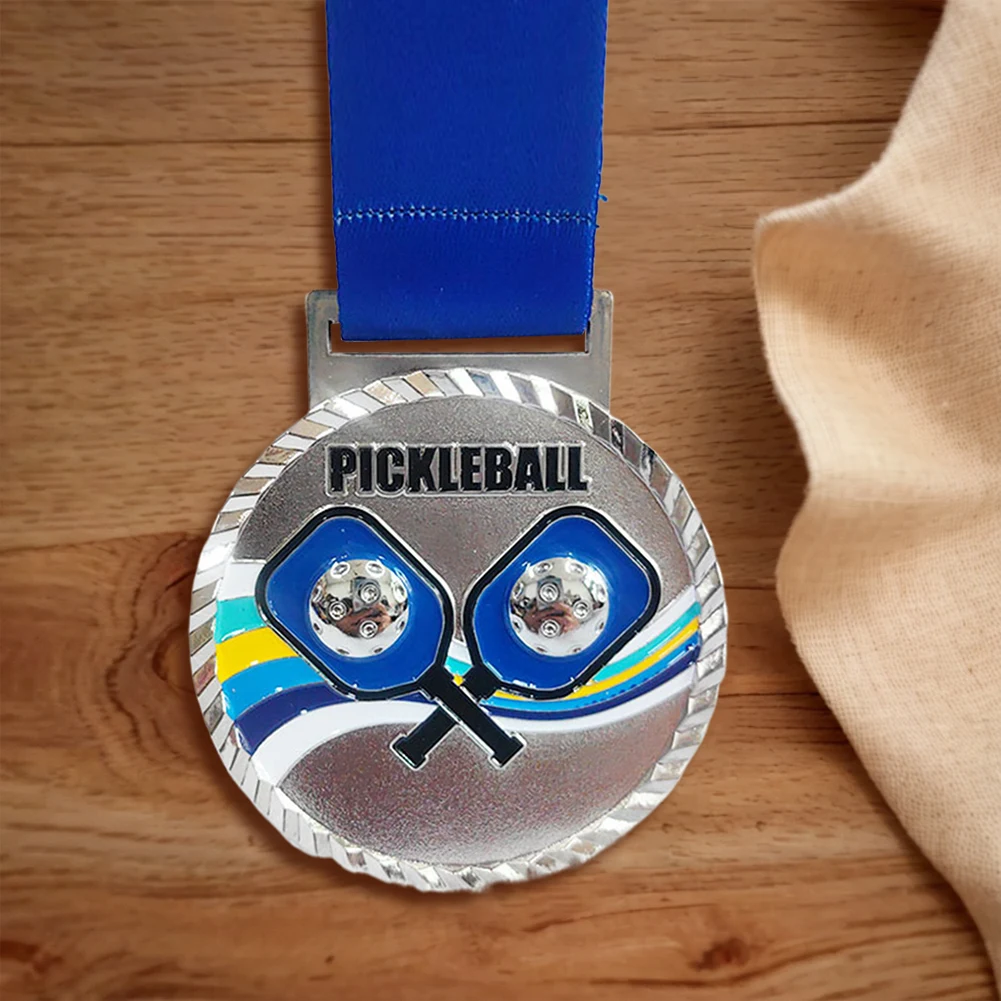 1-3pc 6.8cm Pickleball Medal Metal Winner Medals Gold/Silver/Bronze Medal with Neck Ribbon for Games Sports Encouragement
