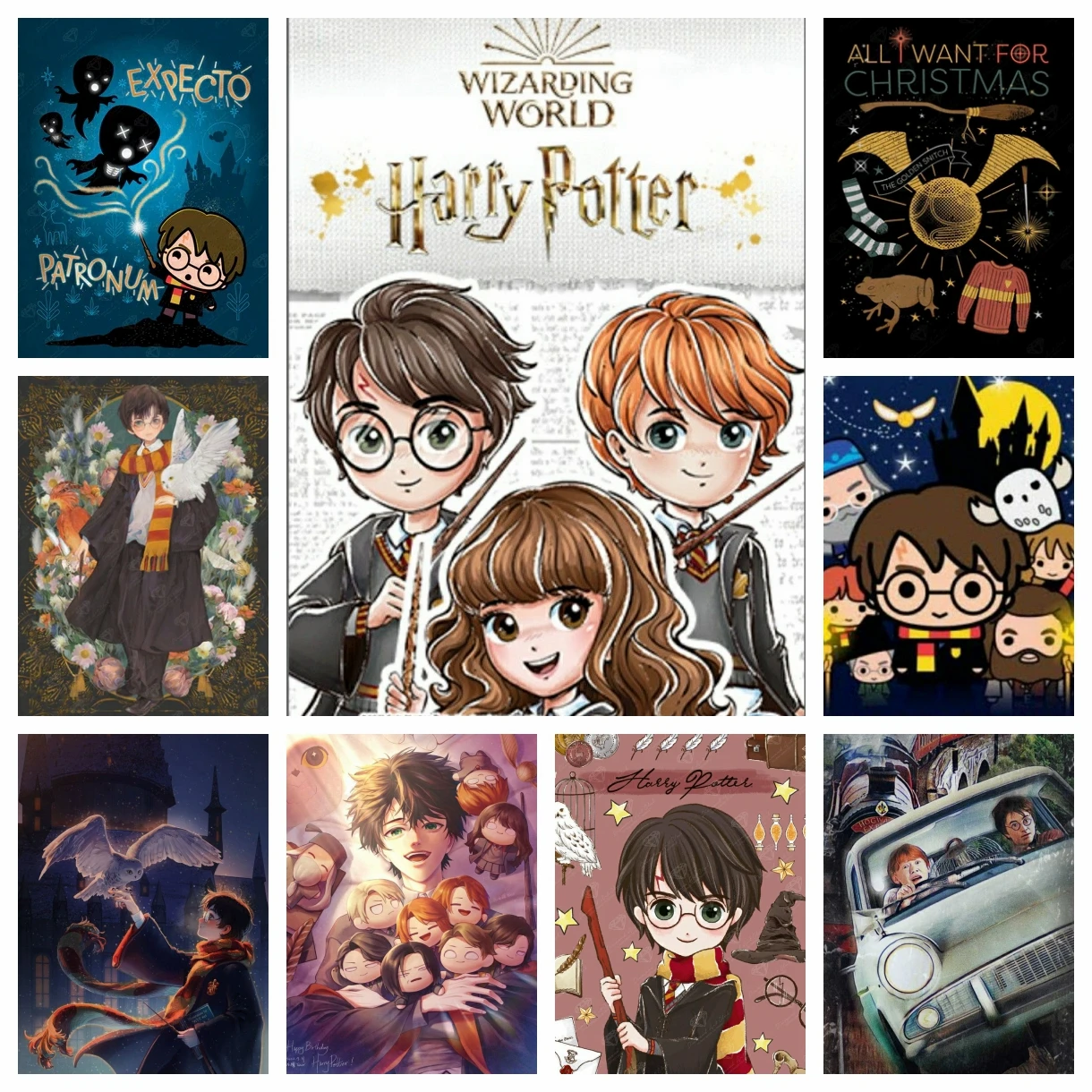 Harry Potter Cartoon Characters Diamond Painting Cross Stitch Hogwarts  Castle Mosaic Embroidery Rhinestones Home Decor Kids Gift - AliExpress 15, image size:1220x1220