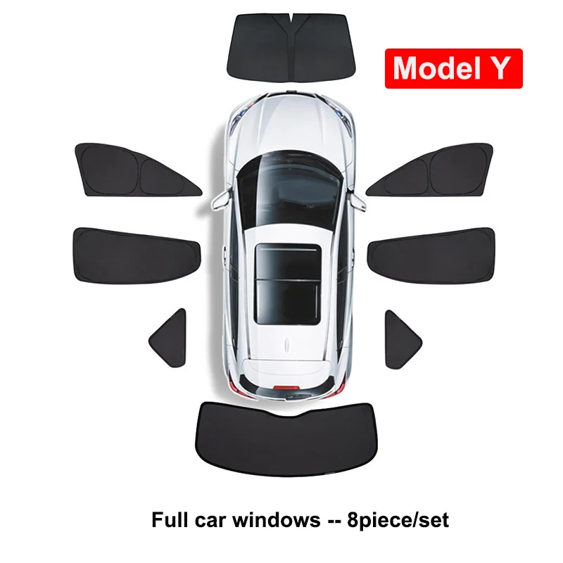 Side Window Privacy Trim Sunshade For Tesla Model 3 S X Y 2022 2021 Car Front Rear Windshield Sun Shade Decorative Accessories truck stickers Other Exterior Accessories