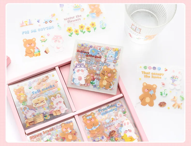 Kawaii Lovely Bear Harajuku Stickers (100 sheets)