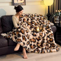 Rabbit Fleece Blanket Solid Color Faux Fur Plush Blanket Soft Warm Throw Blanket Nap Blanket For Couch Sofa Bed Camping Travel