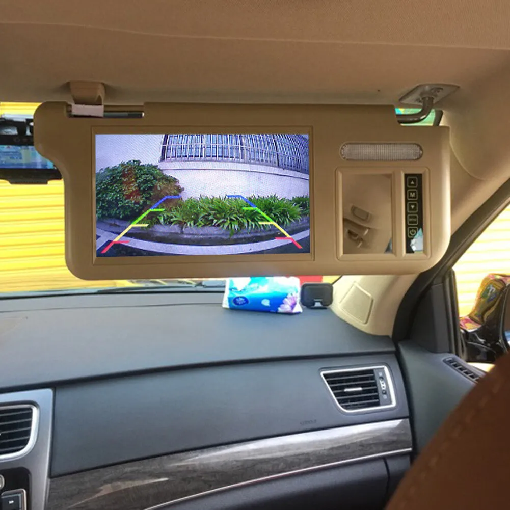 Monitor LCD da 7 Pollici per Parasole Auto con Schermo Retrovisore Compatibile con DVD/VCD/GPS/TV - immagine 3