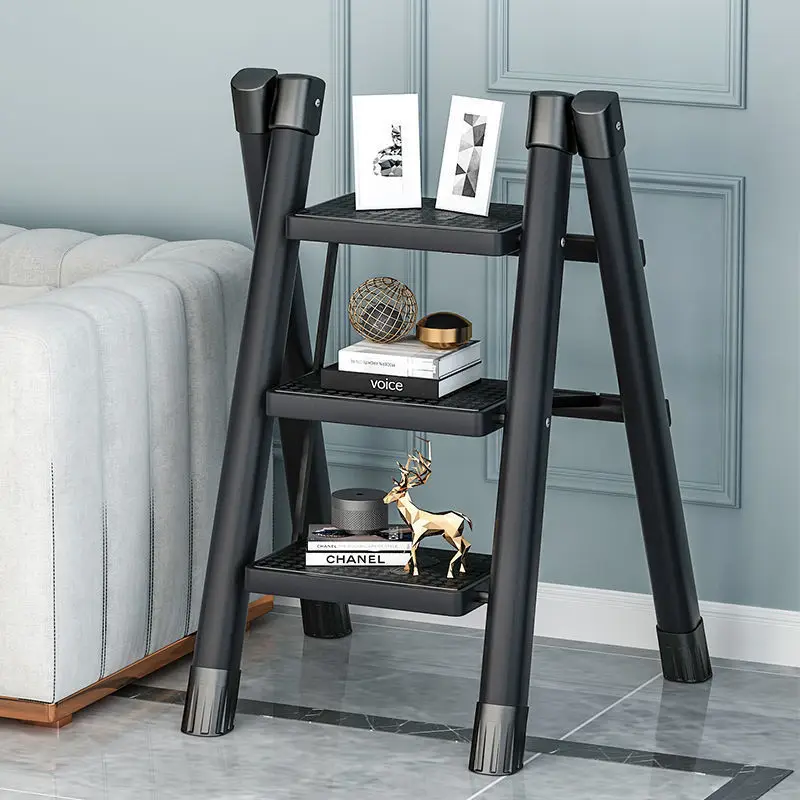 

Household Multifunctional Herringbone Folding Ladder ，Indoor Small Folding Flower Stand Ladder，Thickened carbon steel ladder