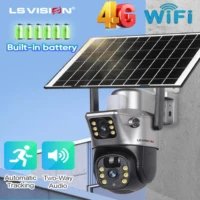 LS VISION 4K 8MP Wireless Solar Camera Dual Screen WiFi PTZ Camera Outdoor Built-in Battery Video Surveillance Camera V380PRO 1