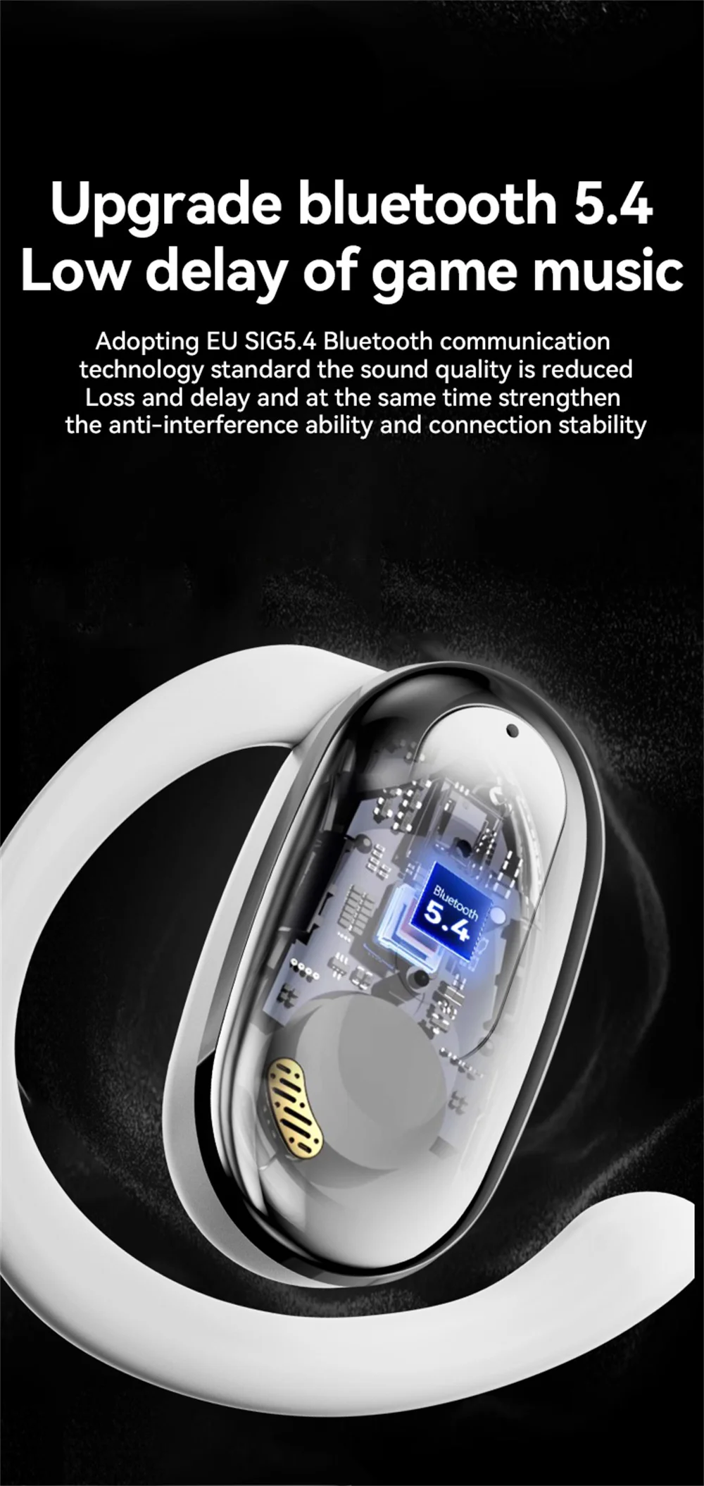 Description Picture 6 of itemBluetooth5.4 Sports Headset Wireless Ear-Hanging Headphone Touch With Microphone Game Eaphone HD Stereo For Iconic Brand Phone Headset