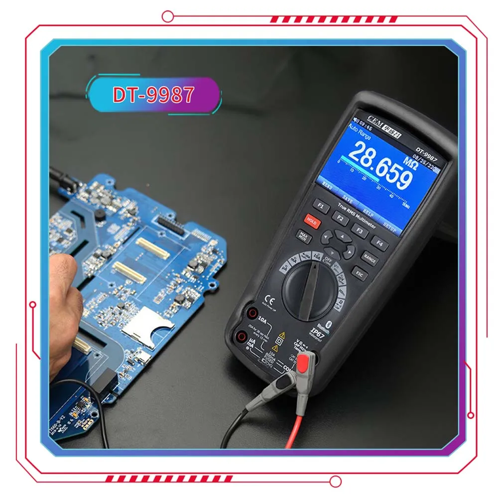 True RMS Industrial Multimeter AC/DC tester & Bluetooth Logging function records events & trends