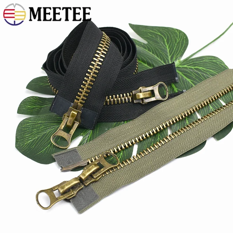 Cremallera De Metal #8 Separable DOITEM - 40 Cm, Color Bronce Y Oro Claro, Para Chaquetas Y Abrigos (Pack 2)