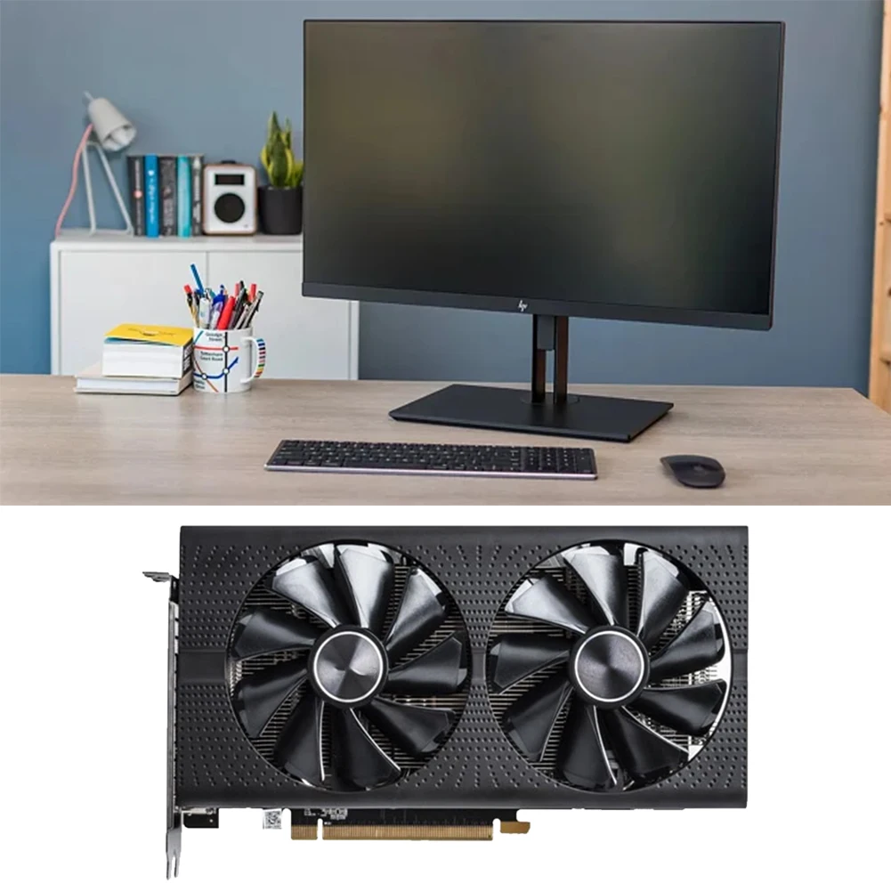 

RX 580 8GB Graphics Card PCI-E 3.0 0x16 Video Card with Dual Fan Dual HDMI-Compatible/ DVI/ Dual DP Ports for Office PC Gaming