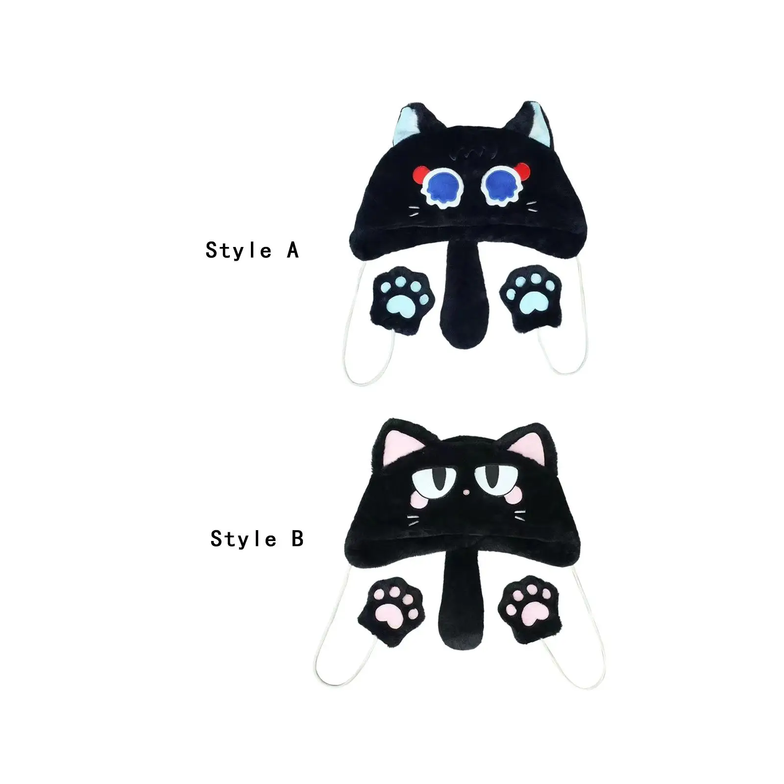 Anime Cosplay Hat Cute Cat Ear Hat Creative Photo Prop Soft Plush for Ball Festival Stage Performance Role Play Carnival