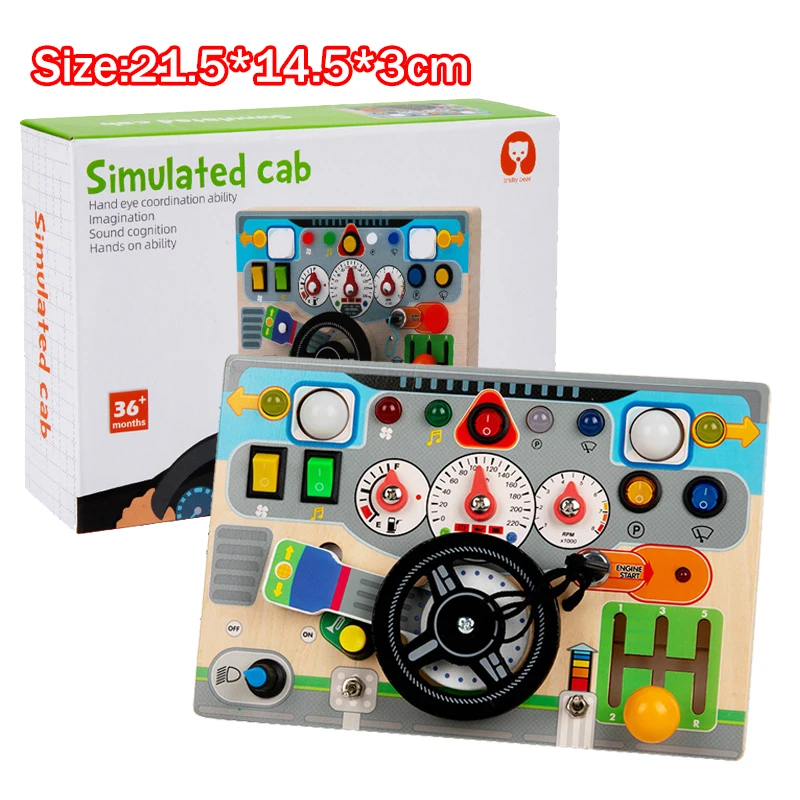 Volante Montessori in legno per bambini - Simulatore di auto giocattolo