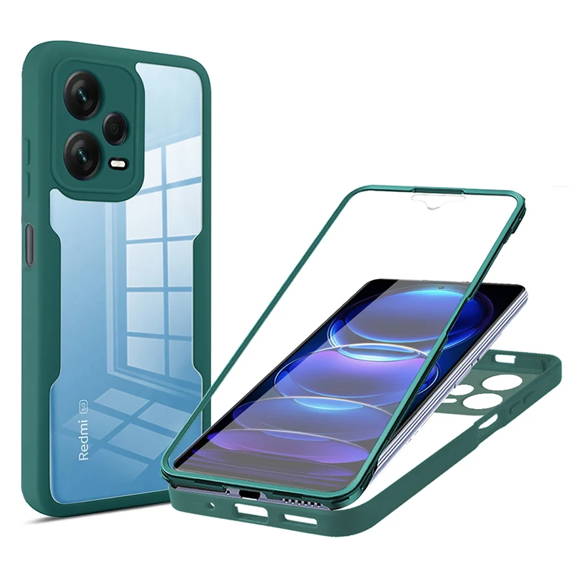 360 ° voller Schutz stoß feste Handy hülle für Xiaomi Redmi Note 12 11 11t 12t 12c 10 9 s Pro Stoßstangen abdeckung für Poco X5 X4 X3 Pro – Detail 14