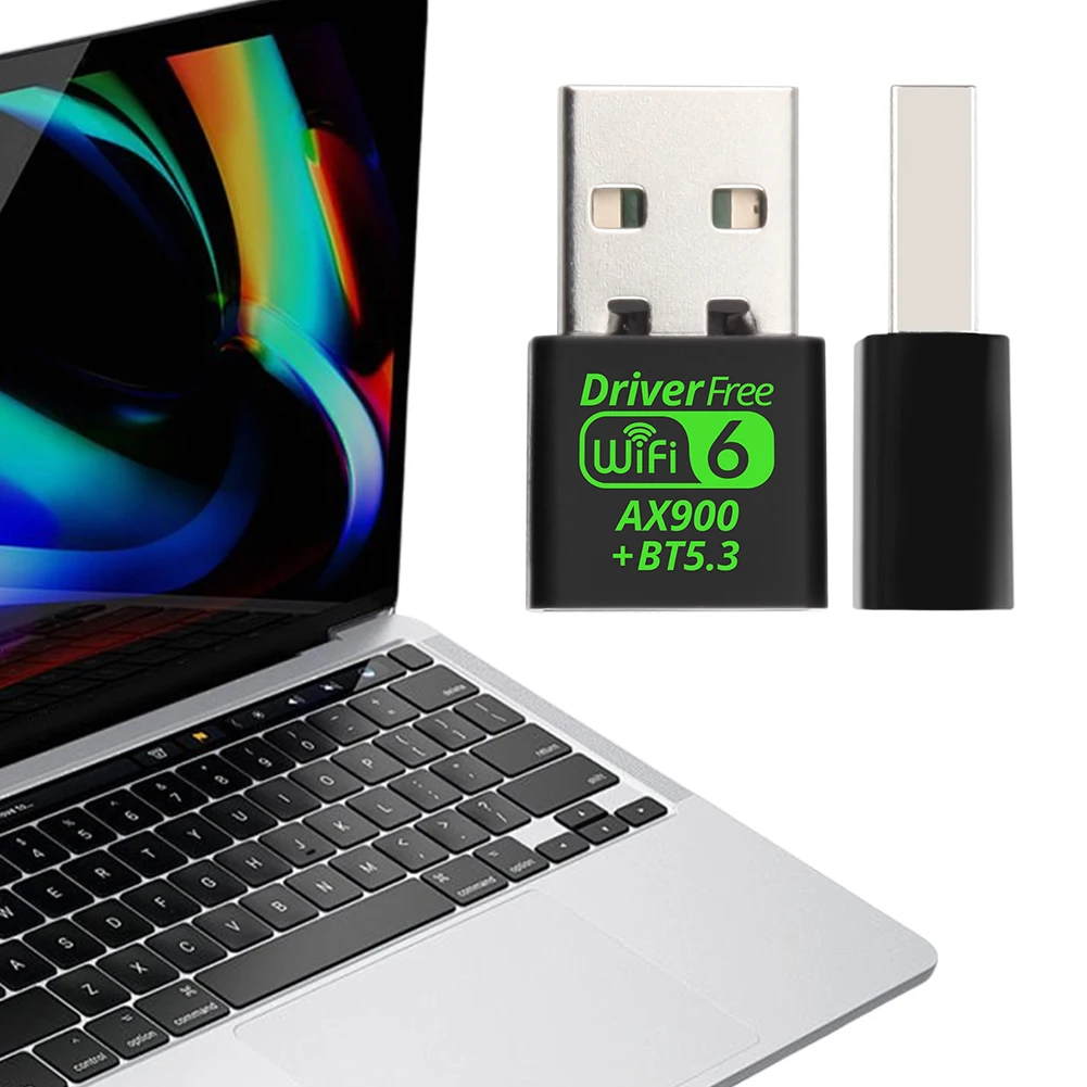 Adaptador USB WiFi 6 compatible con Bluetooth 5.3, 2 en 1, adaptador USB WiFi de 900 Mbps, receptor externo de red inalámbrica para Win11/10