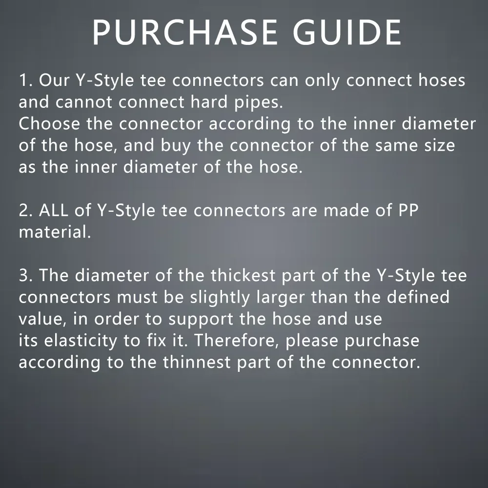 Tee Connector Hose Barb Fitting Y Shaped Air Water Flow Splitter Plastic Tubing Joint 5Pcs for Drip Irrigation Aquariums Garden