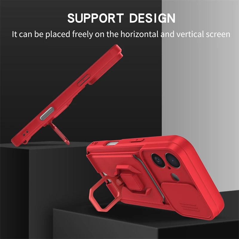 Universal Smartphone Case with Card Pocket, Lens Protection, and Ring Holder