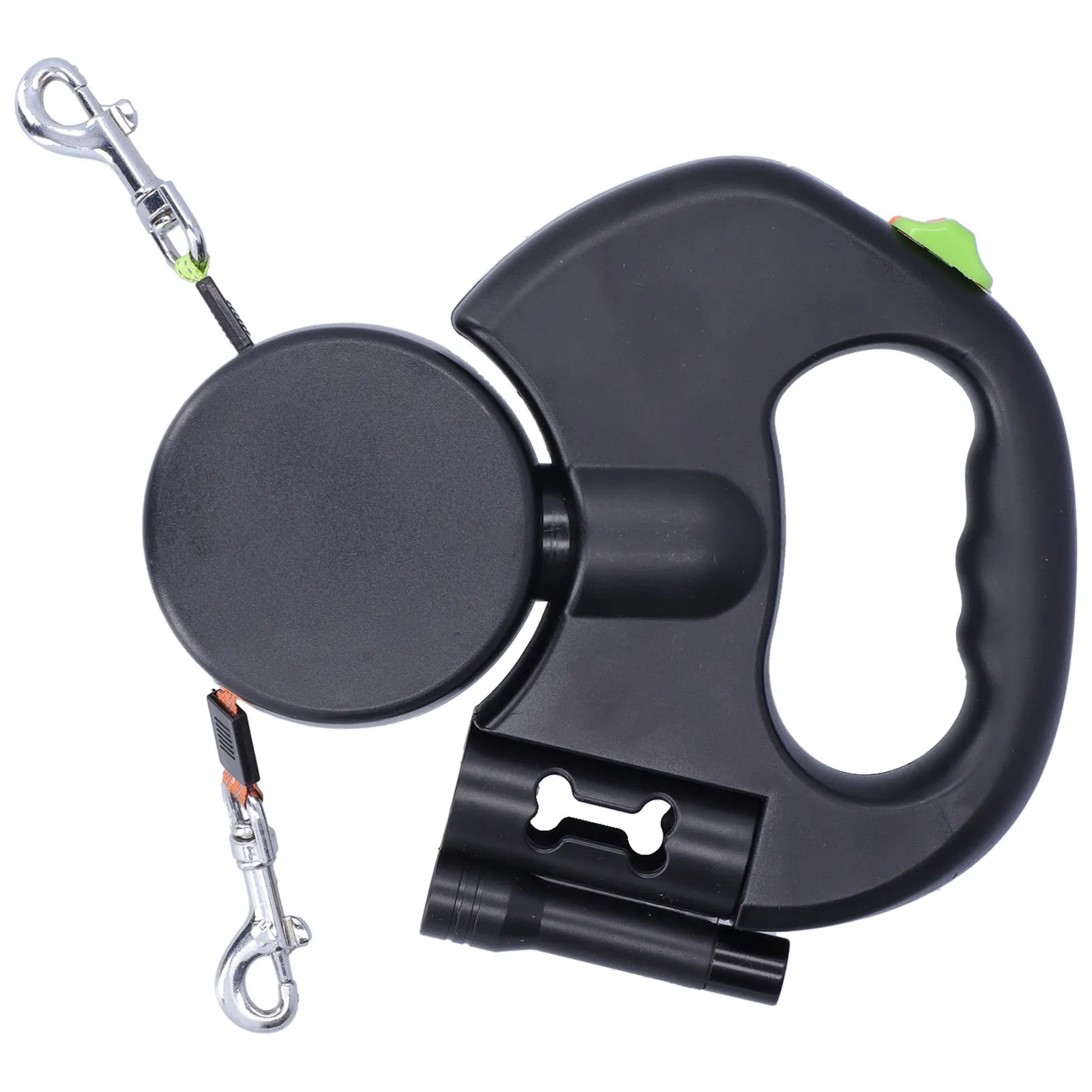 Dog Leash Retractable Pet Leash Automatic Retractable Pet Leash 1 Tow 2 Double Dog with Flashlight and Bag Dispenser