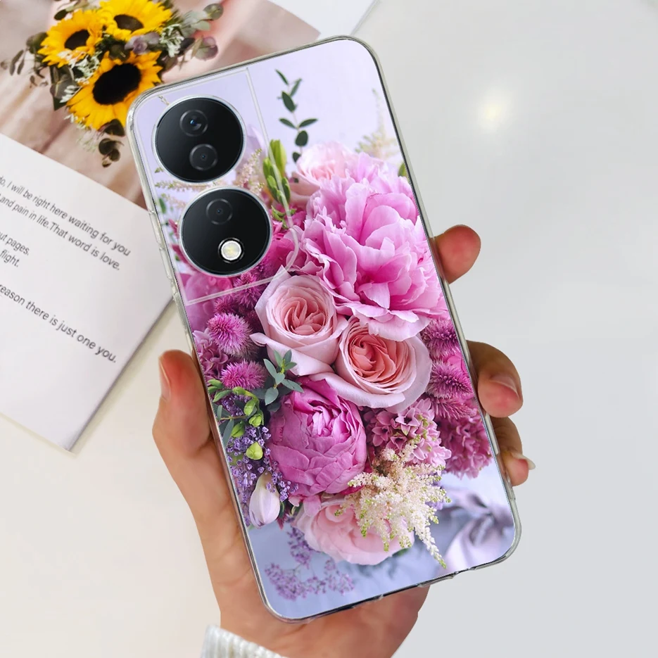 Cute Cat & Butterfly Painted Soft Silicone Phone Case -