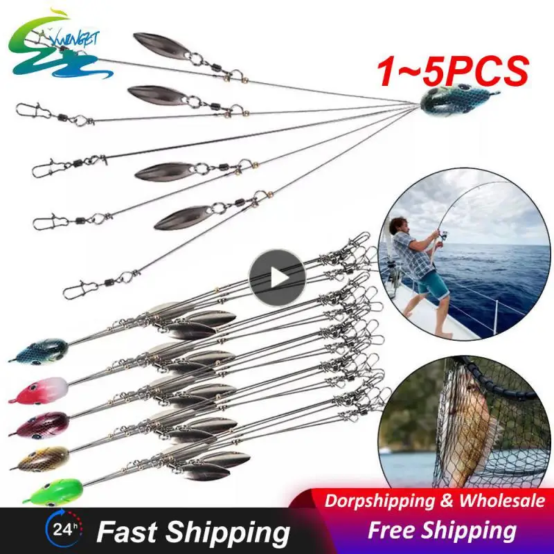 1~5PCS Bassdash Alabama Lure Bait Fishing Group Umbrella Rig Head 5 Arms  Bass Summer Angling Group Lurer 18g