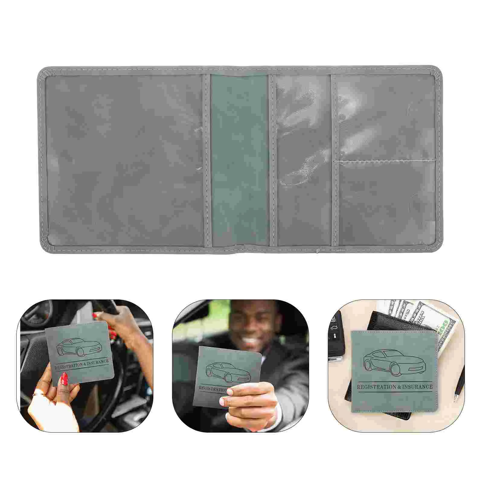 

Information Folder Holder Drivers License ID Protective Case Auto Insurance Document Wallet Pu