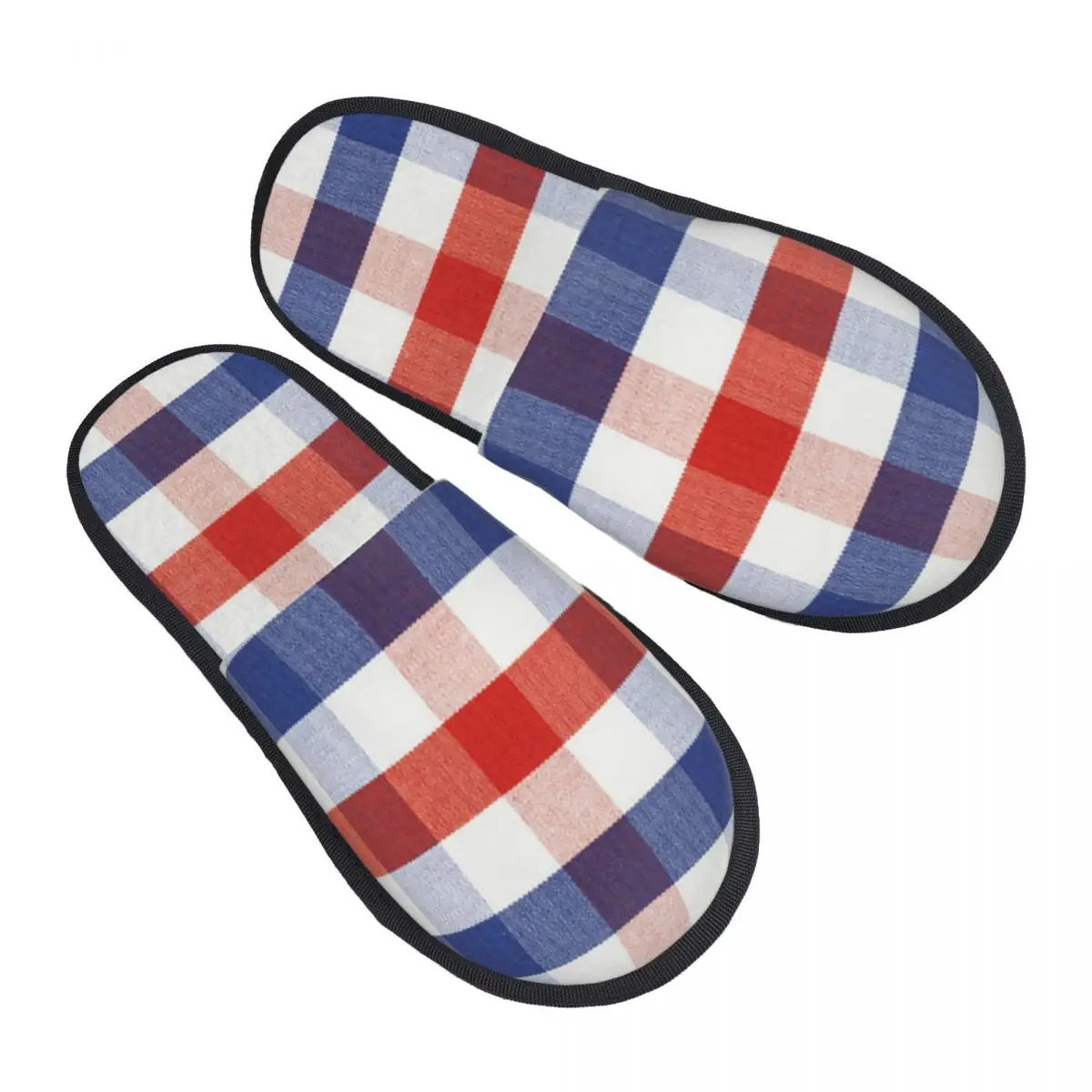 

Style Checkered Plaid Piece Of Cloth House Slippers Women Soft Memory Foam Farmhouse Buffalo Check Slip On Bedroom Slipper Shoes