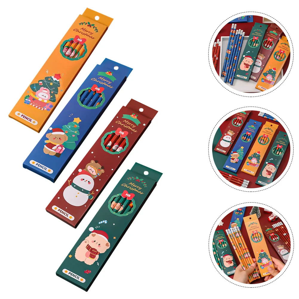 

Christmas Pencil Wood Pencils for Kids Students' Supply Cartoon Calligraphy Exercise Decoration Fun Funny