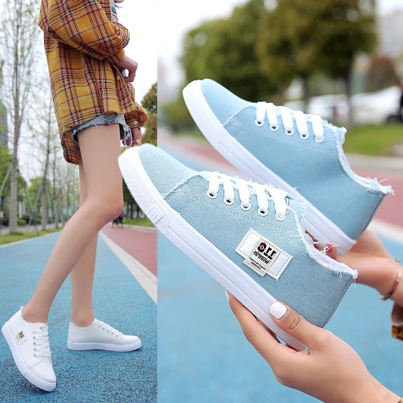 New Black White Blue Canvas Shoes Women Lace Up Shoes Strappy White Casual Shoes Ladies Socofy Flat Shoes Women Loafer Shoes