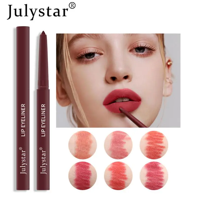Lipstick Pencil 2-in-1 Velvet Matte Waterproof Lasting Natural High Pigment Lip Gloss Lip Liner 1Pcs