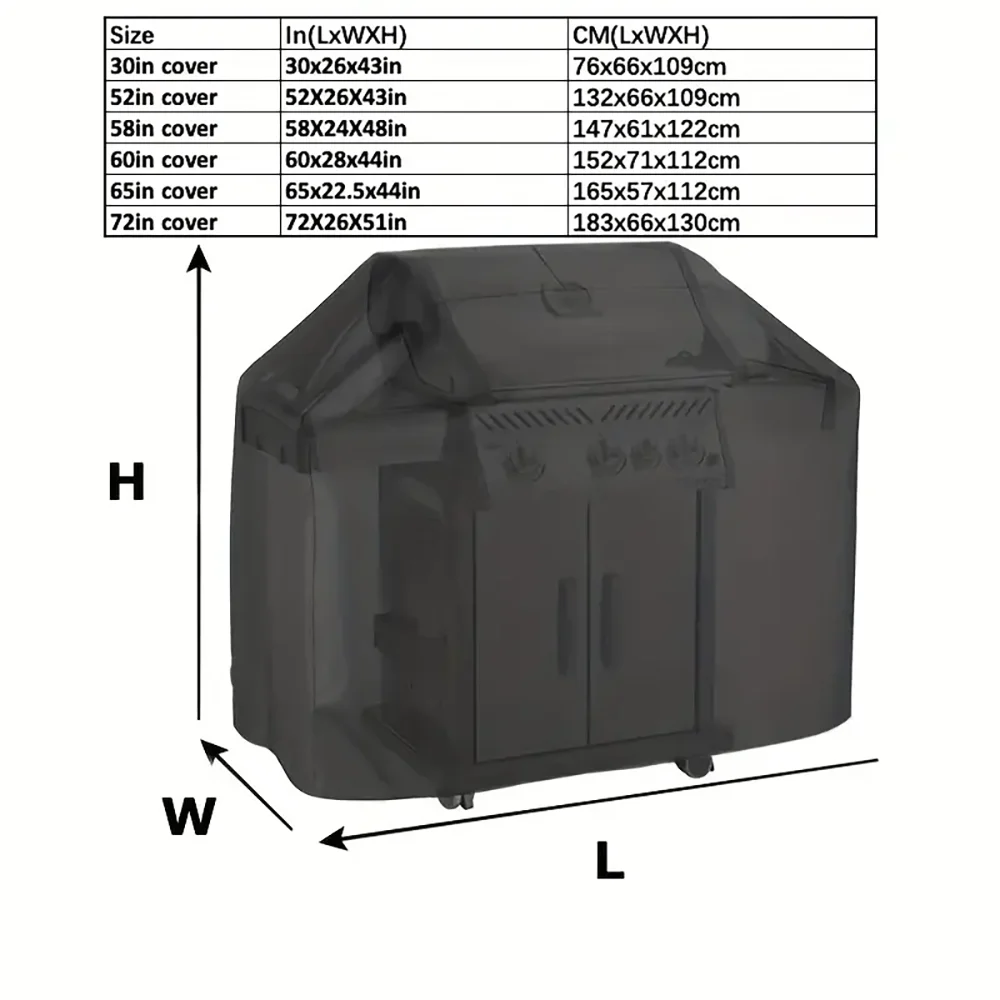 BBQ Grill Barbeque Cover 6 Size Anti-Dust Waterproof Weber Heavy Duty Charbroil BBQ Cover Outdoor Rain Protective Barbecue Cove 3