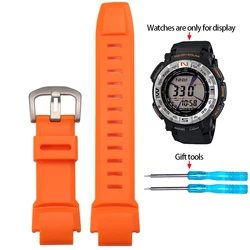 Waterproof Rubber Silicone Watch Strap for Outdoor Adventure Watches (Orange - S)