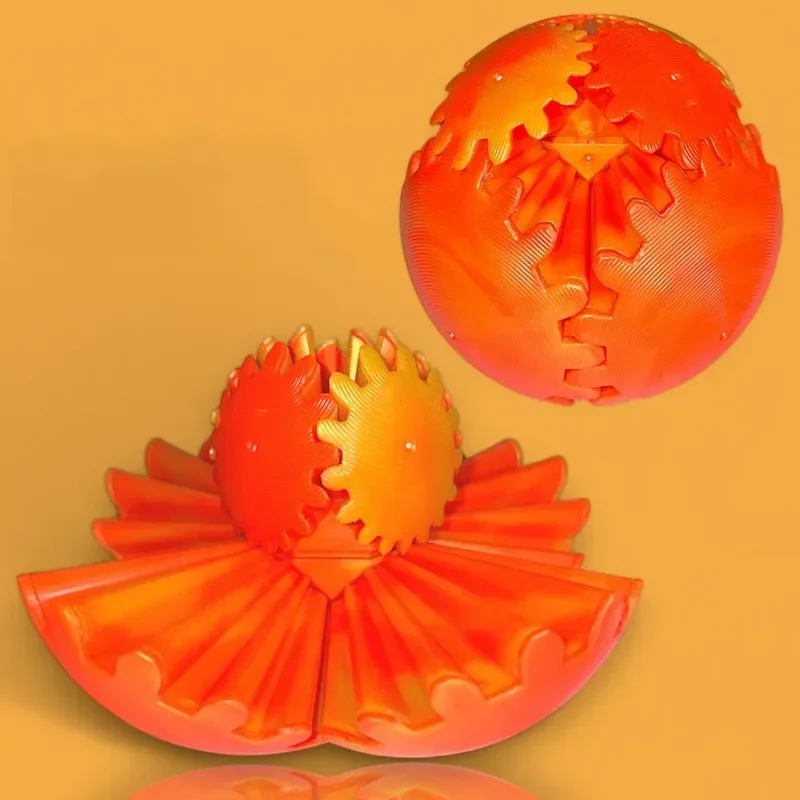 Gear Ball 3D Printed Fidget Toys Spin Ball or Cube thumbnail 3