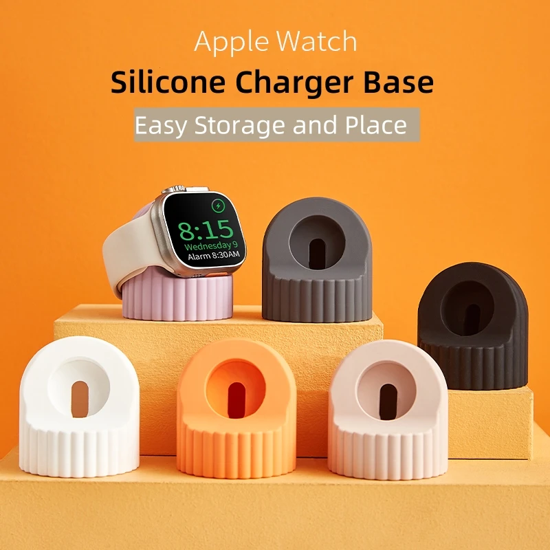 Apple Watch Charger Stand Charger Stand Mount Silicone Dock Holder Apple Watch Series 9/8/7/6/5/4/3/2/1 45mm/44mm/42mm/40mm38mm Charge waterproof case