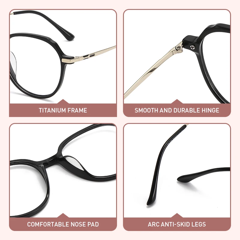 Acetate Titanium Glasses Frame Men Women Vintage Simple Round Prescription Eyeglasses Myopia Optical Spectacles Eyewear TA036