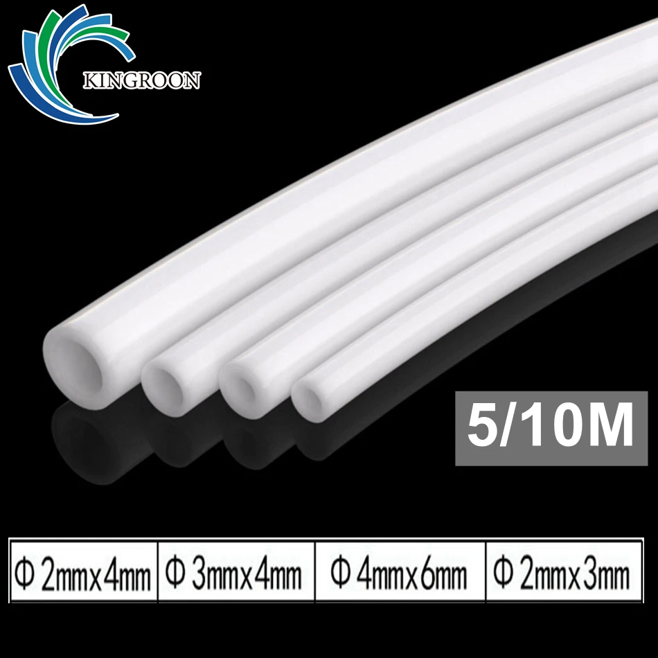 KINGROON 5M 10M PTFE Tube PiPe For V5 V6 J-head Hotend Bowden Extruder 3D Printers Parts 1.75mm 3mm Filament ID 2mm 3mm 4mm Tube
