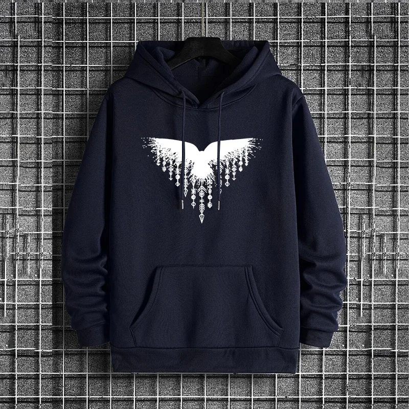 Mens Hoodie 2025 Urban Streetwear Fashion Hooded Sweatshirt Male Trendy Casual Street Style Autumn Winter Pullover - 4