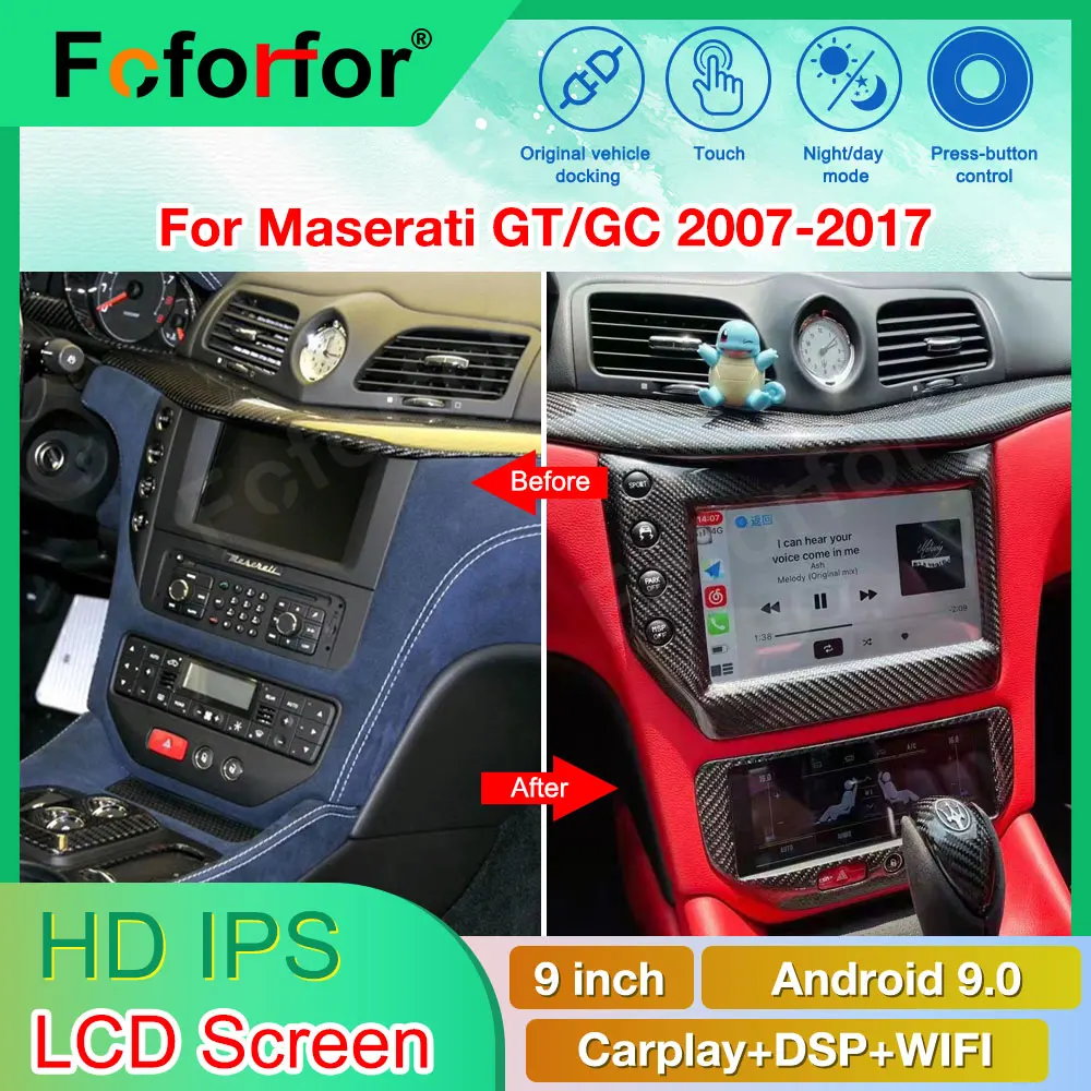 Android Per Maserati Maserati Urismo Gt/Gc Auto Radio Multimedia Stereo Audio Lettore Dvd 2007-2017 6Gb Ram A