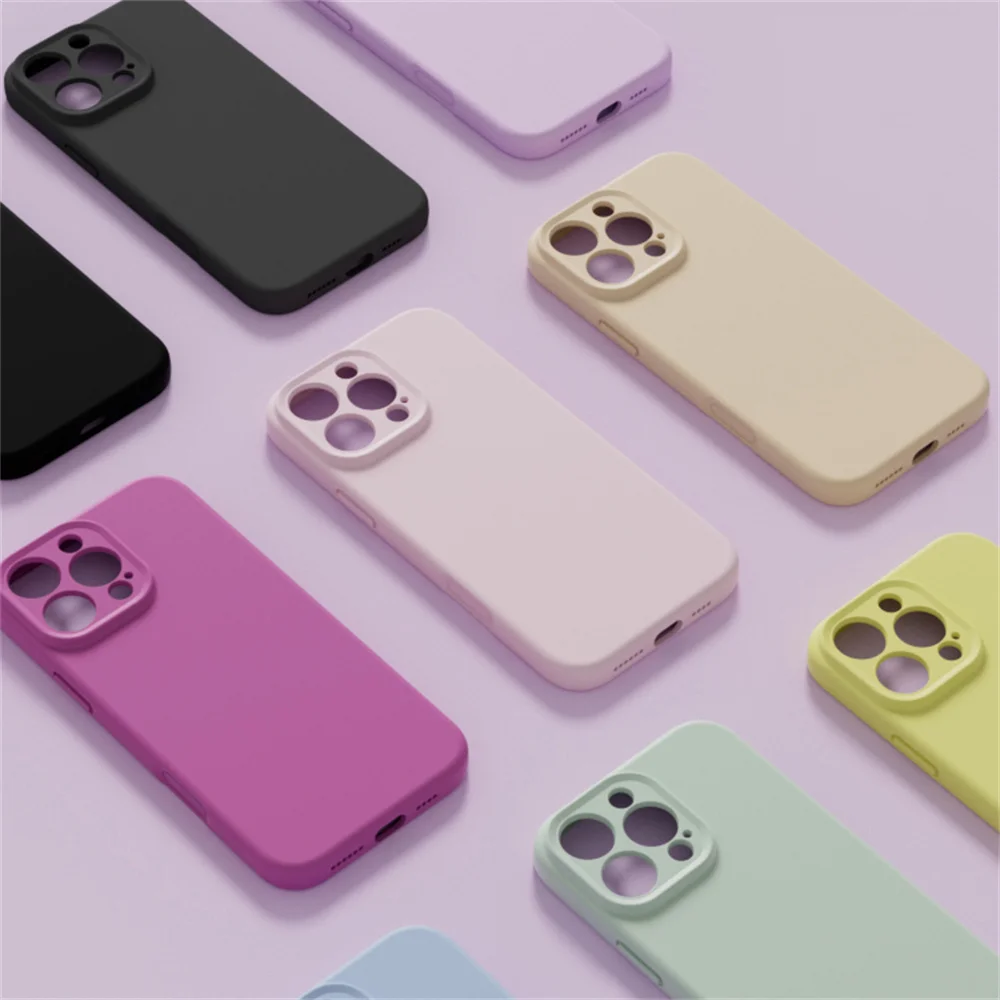 Premium Liquid Silicone Shockproof Phone Case - Soft TPU Cover & Accessories